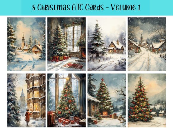 8 Christmas ATC Cards for Scrapbooking: A Designer’s Take on Festive Illustrations