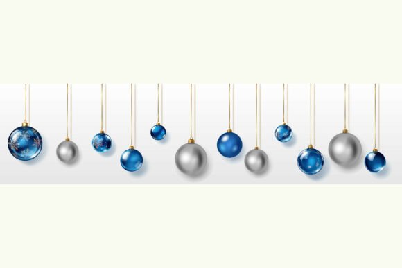 Blue and Silver Christmas Balls: A Versatile Illustration for Branding Campaigns