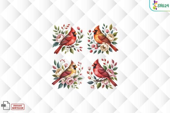 Cardinal Bird Floral Christmas PNG Review: A Festive Graphic Design Asset for Crafters
