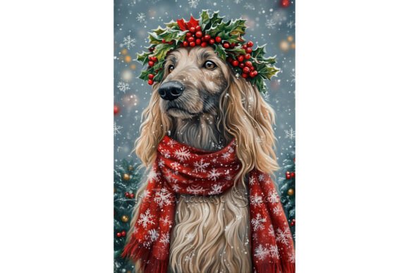 Christmas Afghan Hound Dog Winter Art: A Designer’s Practical Take