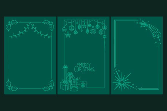 Christmas Card Frames Line Art Vector for Crafters and Handmade Businesses