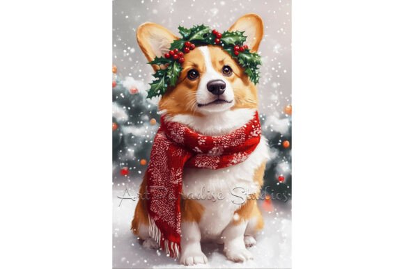 Christmas Corgi Dog Festive Winter Art: A Versatile Illustration for Content Creators