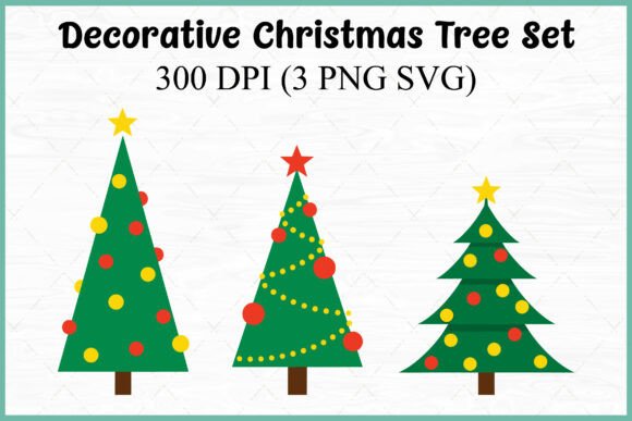 Christmas Decorative Tree Vector SVG Set: A Festive Illustration for Handmade Creations