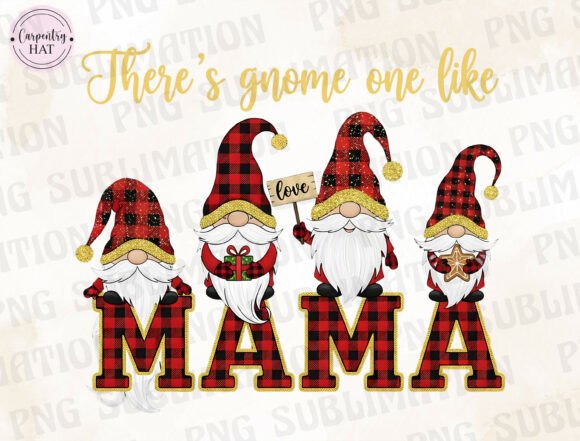 Christmas Gnome Mama PNG: A Festive Illustration for Creative Projects