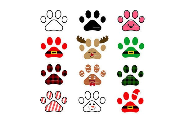 Christmas Paw Print SVG Bundle: A Festive Graphic Design Asset for Branding and Marketing