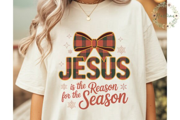 Christmas Plaid Jesus Sublimation Design: A Festive Illustration for Creative Projects