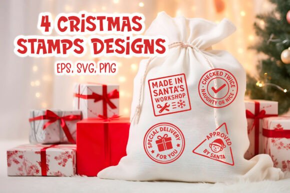 Christmas Stamp SVG for Santa Sack: A Festive Illustration Asset Review