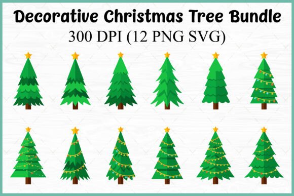 Christmas Tree Vector SVG Clipart Bundle Review: A Festive Graphic Design Asset for Crafters