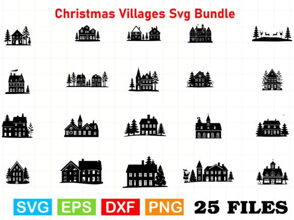 Christmas Villages SVG Bundle: A Festive Graphic Design Asset for Seasonal Campaigns
