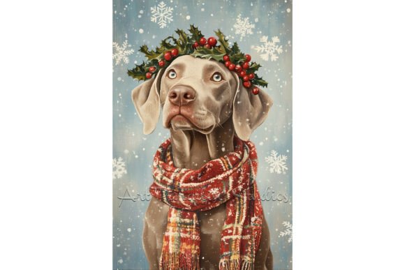 Christmas Weimaraner Dog Wall Art Print Review for Real Projects