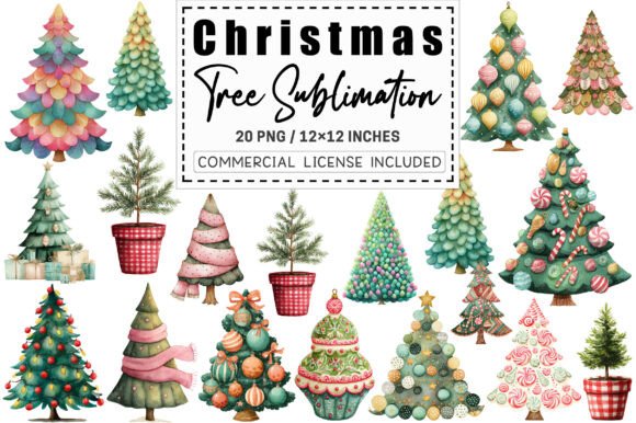 Cute Doodle Christmas Tree Sublimation: A Playful Illustration for Festive Design Projects