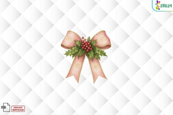 Elegant Holly Christmas Bow PNG Review for Real Projects
