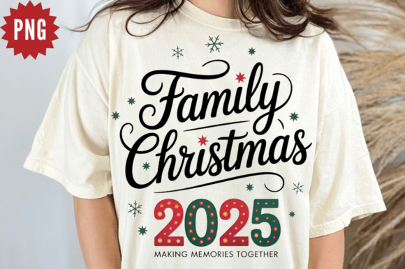 Family 2025 Together Christmas PNG Design for Illustrations