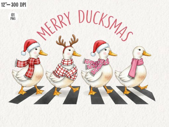 Festive Fun with Christmas Ducks Illustrations for Local Business Branding