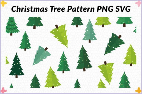 Flat Christmas Tree Patterns SVG Clipart for Modern Design Projects