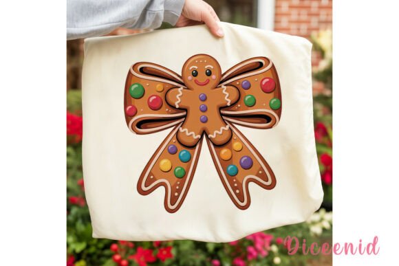Gingerbread Bow Christmas PNG Clipart: A Festive Graphic Design Asset for Marketers