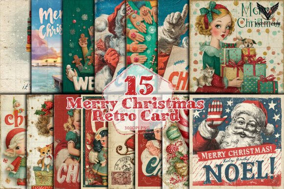 Merry Christmas Retro Card PNG: A Versatile Graphic Design Asset for Seasonal Branding