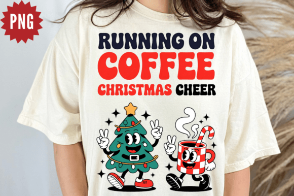 Running on Coffee Christmas Cheer PNG for Design Projects