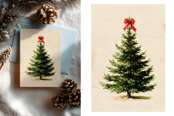Watercolor Christmas Tree Illustrations for Branding and Campaigns