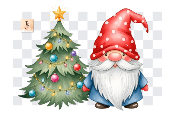 Whimsical Watercolor Christmas Gnome PNG Review for Embroidery Projects
