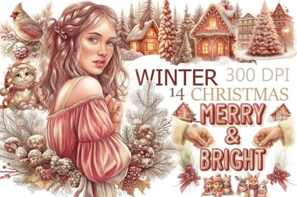 Winter Christmas Sublimation Clipart for Modern Branding and Marketing